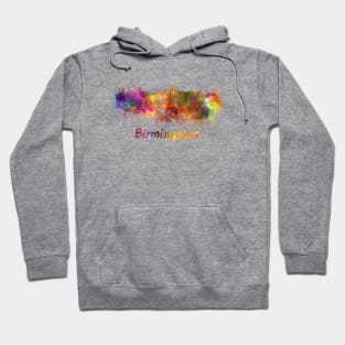 Birmingham AL skyline in watercolor Hoodie